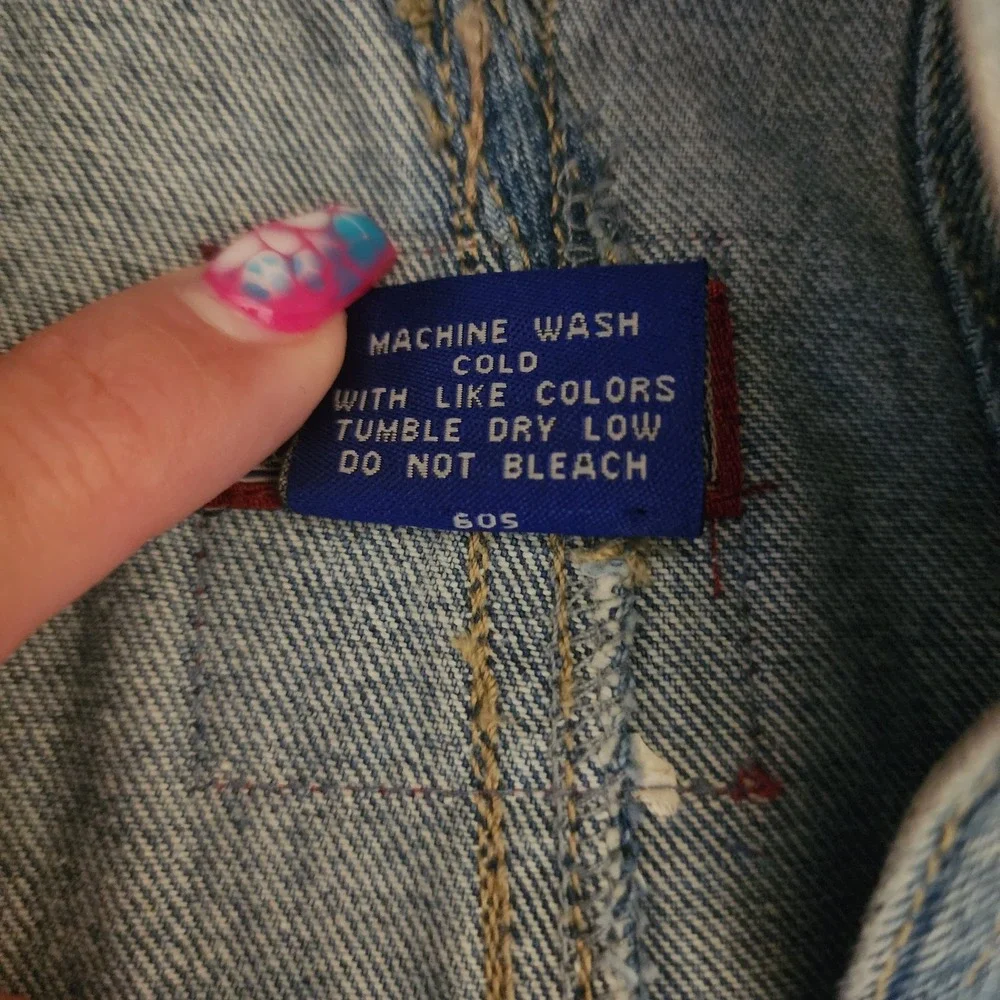 Vtg Pine Peak Blues By Nordstrom‎ Kids Sz 2 Jean Overall Shorts Snap Opening